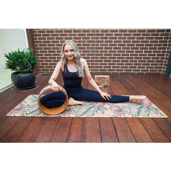 Extra Thick Cork Yoga Mat with Rubber Back +Cotton Bag | Proteus Aussie Palm | 7 mm - Zenvibes