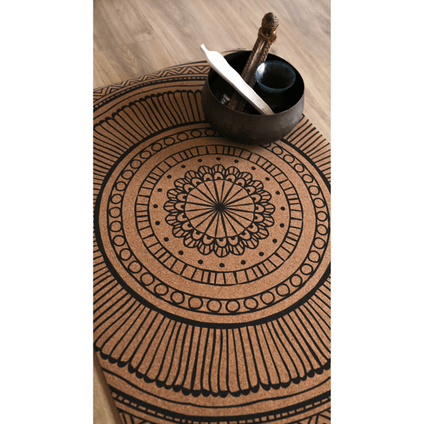 Premium Cork Yoga Mat with Rubber Back | Circles of Light | 4.5 mm - Zenvibes