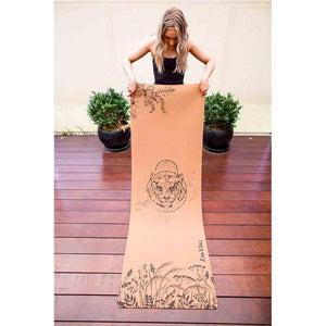 Premium Cork Yoga Mat with Rubber Back | Fearless Tiger | 4.5 mm - Zenvibes