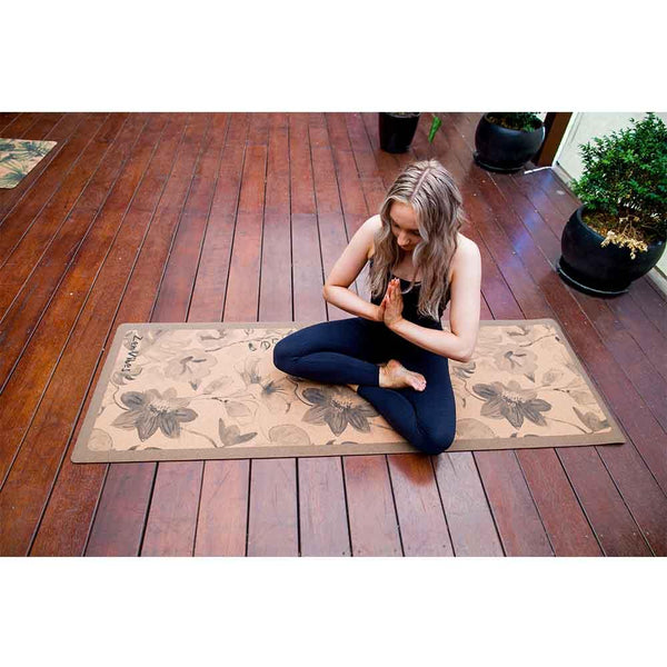 Premium Cork Yoga Mat with Rubber Back | Monochrome Botanicals | 4.5 mm - Zenvibes