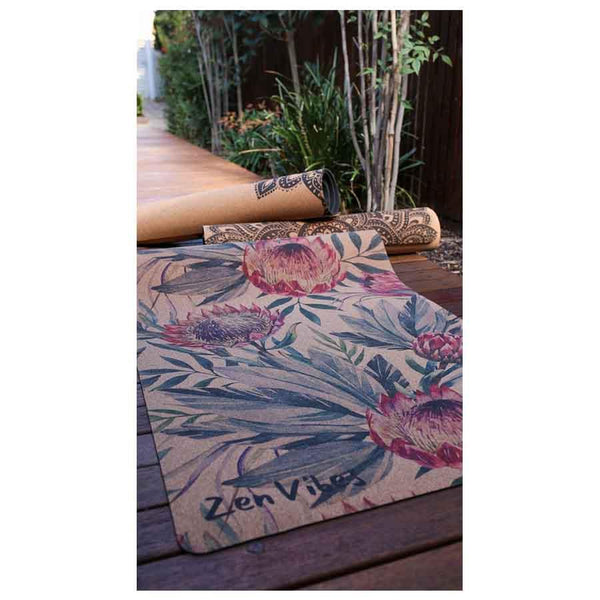 Premium Cork Yoga Mat with Rubber Back | Proteus Aussie Palm | 4.5 mm - Zenvibes