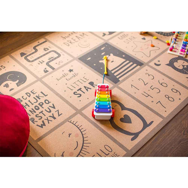 Premium Cork Kids Play Mat | Rectangle 135cm X180cm | Nursery Learning - Zenvibes
