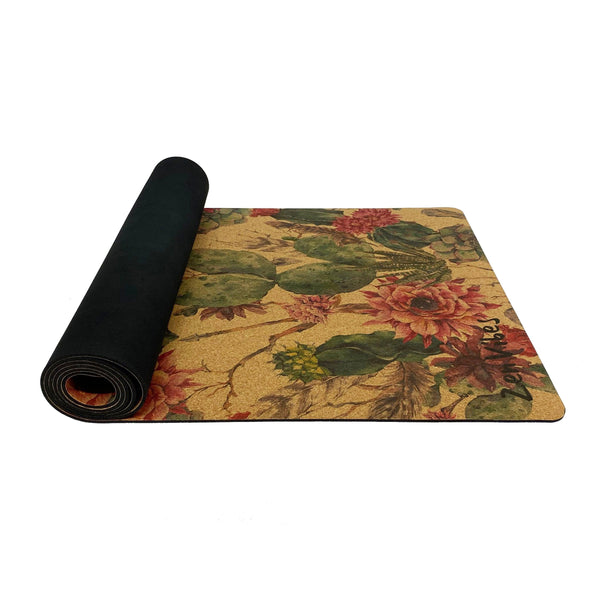 Premium Cork Yoga Mat with Rubber Back | Natural Cactus | 4.5 mm - Zenvibes