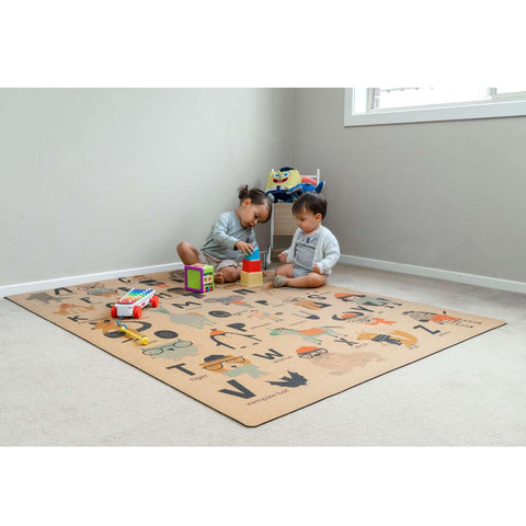 Cork Kids Play Mat | Rectangle 135cm X 180cm | ABC Zoo - Zenvibes