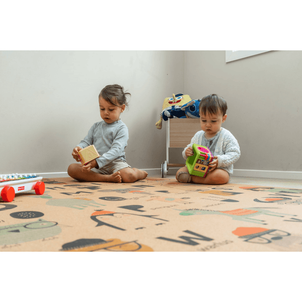 Cork Kids Play Mat | Rectangle 135cm X 180cm | ABC Zoo - Zenvibes