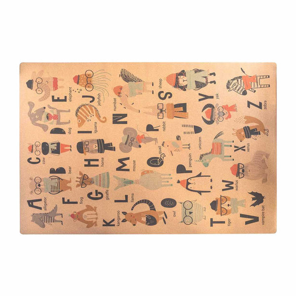 Cork Kids Play Mat | Rectangle 135cm X 180cm | ABC Zoo - Zenvibes