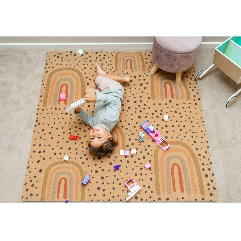 Buy Rainbow play mats Hand drawn Rainbow Dots design Australia Zenvibes