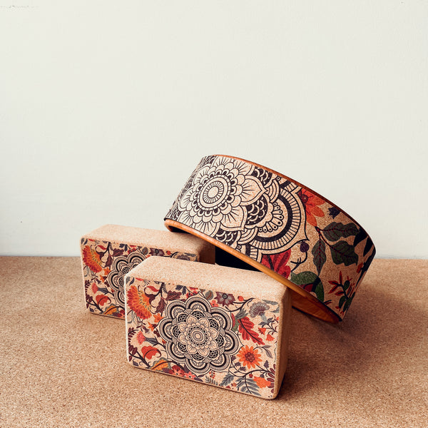 100% Natural Cork Printed Block | Ornamental Mandala | Pair - Zenvibes