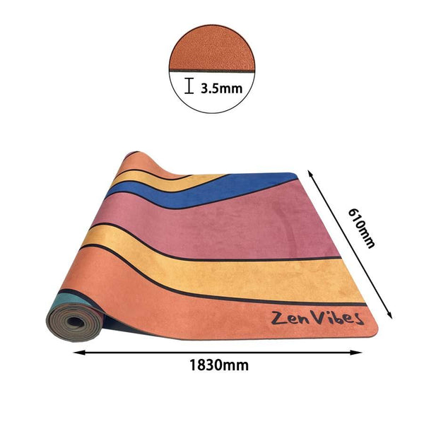 Microsuede Mantra Mat with Rubber Back | Good Vibes Retro | 3.5 mm - Zenvibes