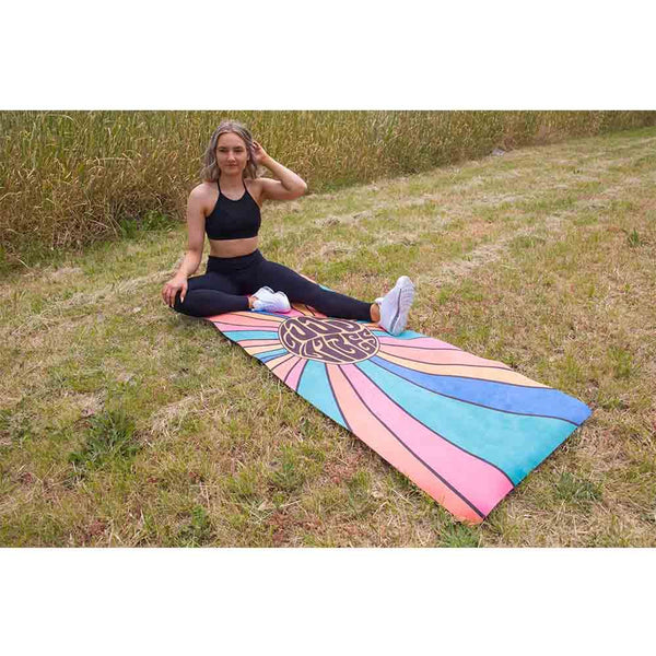 Microsuede Mantra Mat with Rubber Back | Good Vibes Retro | 3.5 mm - Zenvibes
