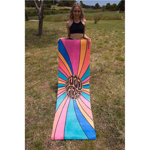 Microsuede Mantra Mat with Rubber Back | Good Vibes Retro | 3.5 mm - Zenvibes