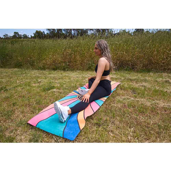 Microsuede Mantra Mat with Rubber Back | Good Vibes Retro | 3.5 mm - Zenvibes