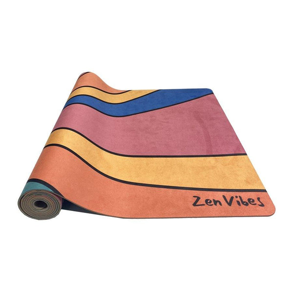 Microsuede Mantra Mat with Rubber Back | Good Vibes Retro | 3.5 mm - Zenvibes