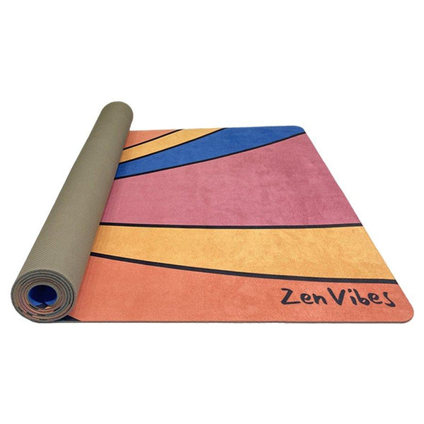 Microsuede Mantra Mat with Rubber Back | Good Vibes Retro | 3.5 mm - Zenvibes